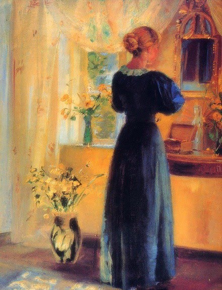 Anna Ancher Young Girl in front of Mirror
